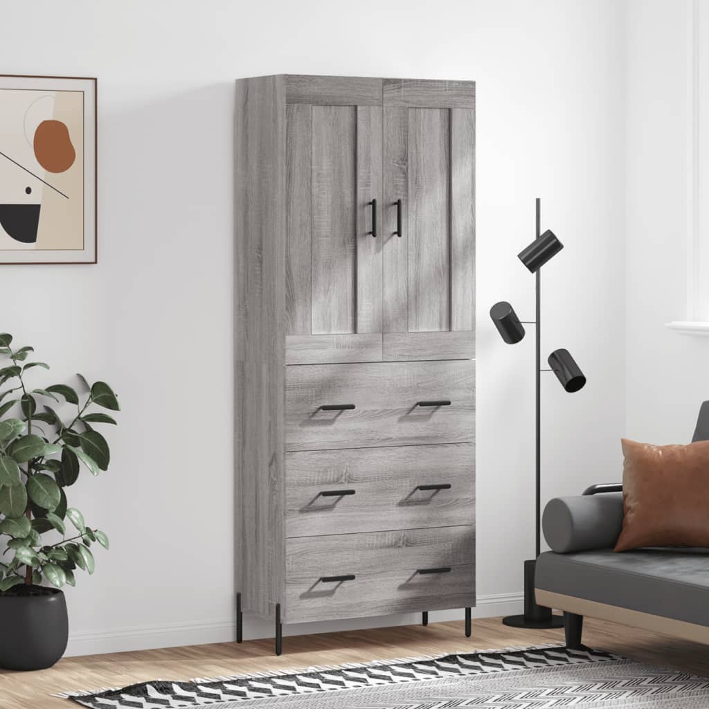 Ντουλάπι Γκρι Sonoma 69,5 x 34 x 180 εκ. Επεξεργασμένο Ξύλο - Pakobazaar