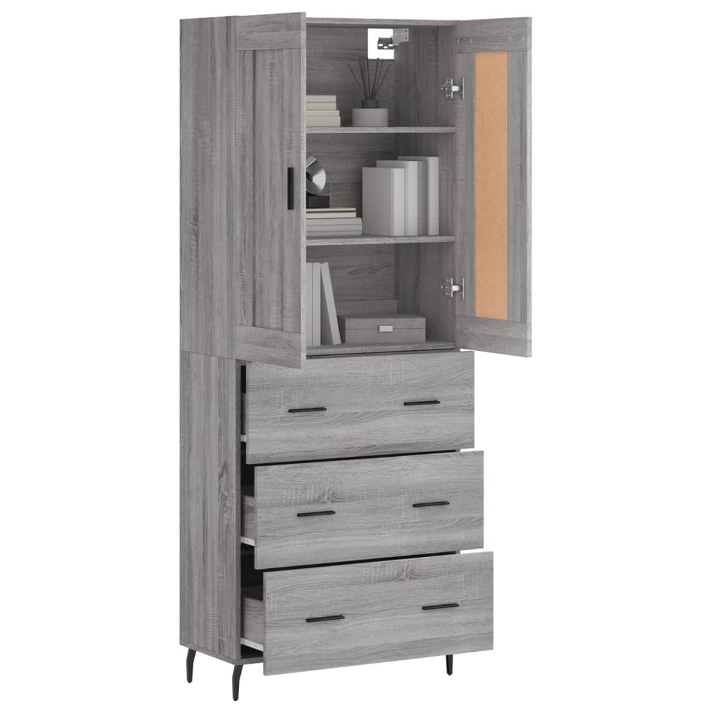 Ντουλάπι Γκρι Sonoma 69,5 x 34 x 180 εκ. Επεξεργασμένο Ξύλο