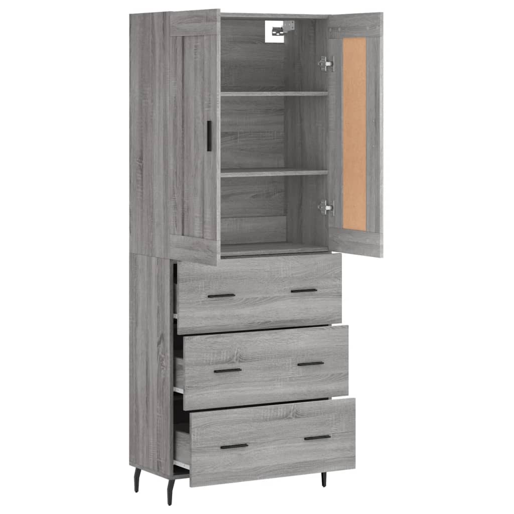 Ντουλάπι Γκρι Sonoma 69,5 x 34 x 180 εκ. Επεξεργασμένο Ξύλο