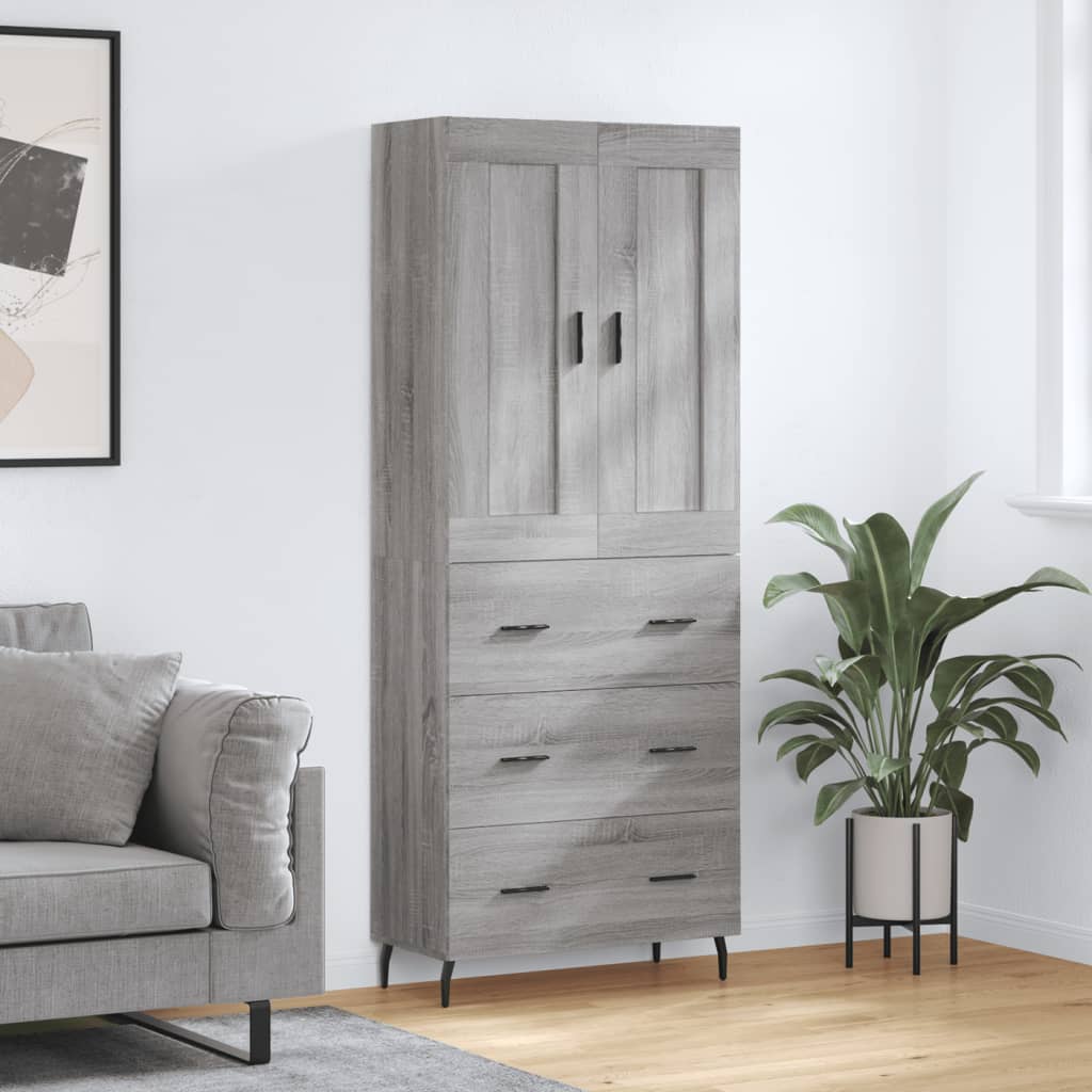 Ντουλάπι Γκρι Sonoma 69,5 x 34 x 180 εκ. Επεξεργασμένο Ξύλο