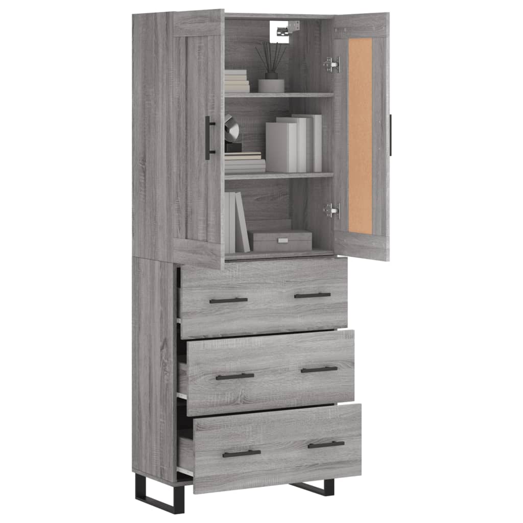 Ντουλάπι Γκρι Sonoma 69,5 x 34 x 180 εκ. Επεξεργασμένο Ξύλο - Pakobazaar