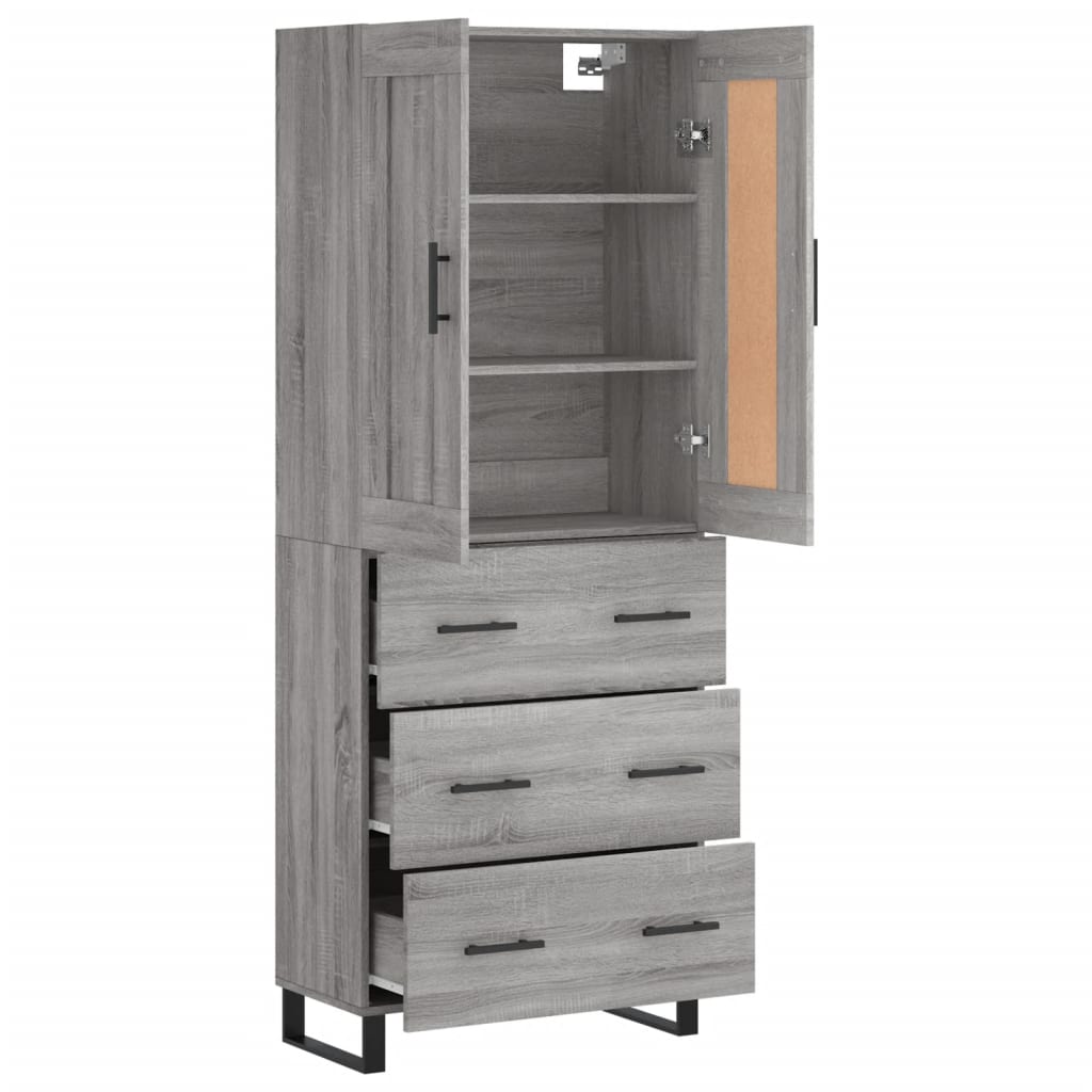 Ντουλάπι Γκρι Sonoma 69,5 x 34 x 180 εκ. Επεξεργασμένο Ξύλο - Pakobazaar