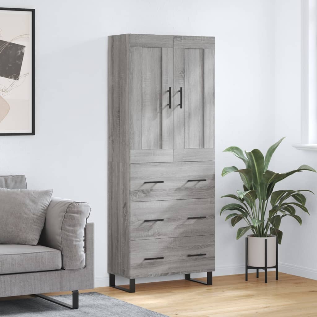 Ντουλάπι Γκρι Sonoma 69,5 x 34 x 180 εκ. Επεξεργασμένο Ξύλο - Pakobazaar