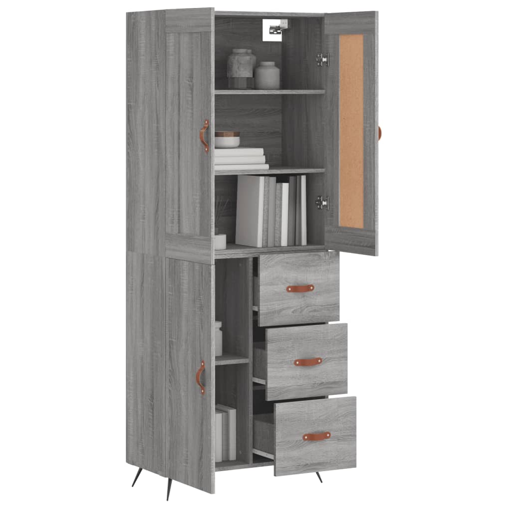 Ντουλάπι Γκρι Sonoma 69,5 x 34 x 180 εκ. Επεξεργασμένο Ξύλο