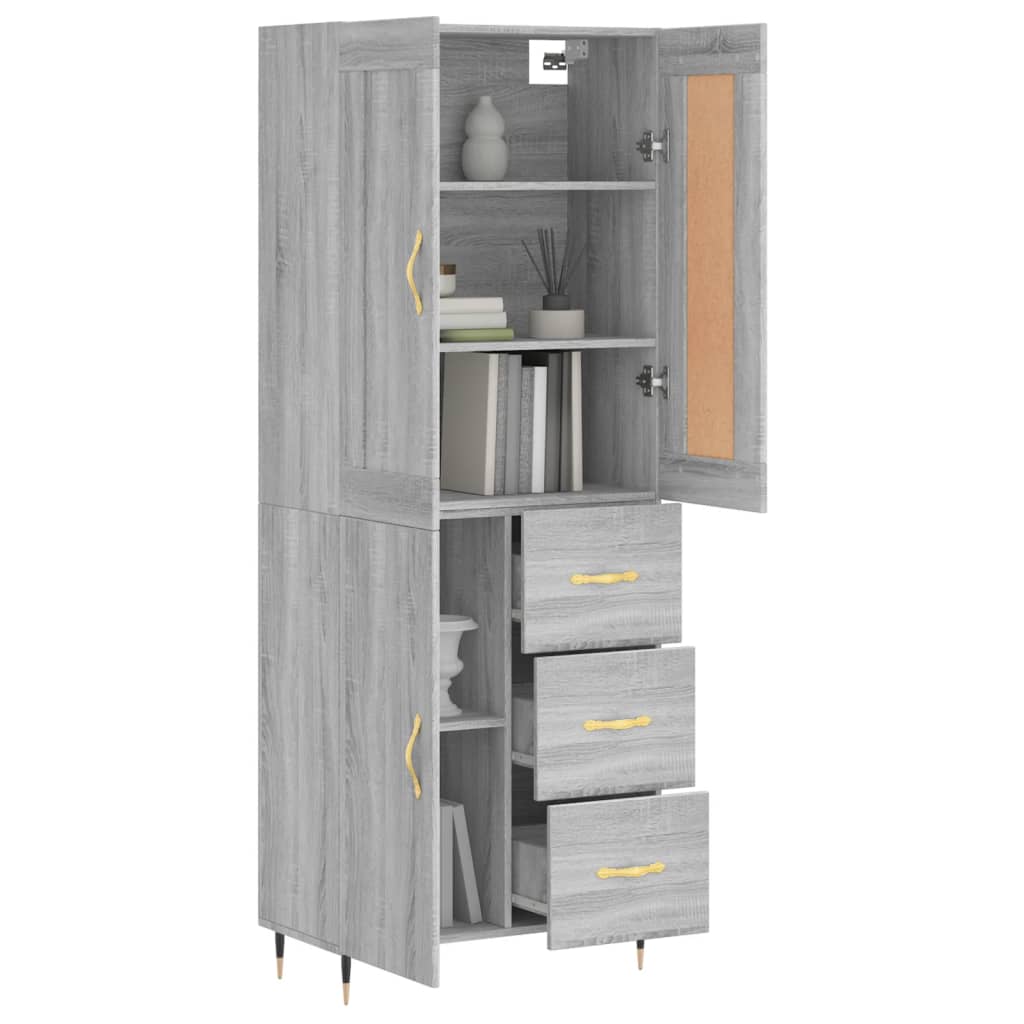 Ντουλάπι Γκρι Sonoma 69,5 x 34 x 180 εκ. Επεξεργασμένο Ξύλο