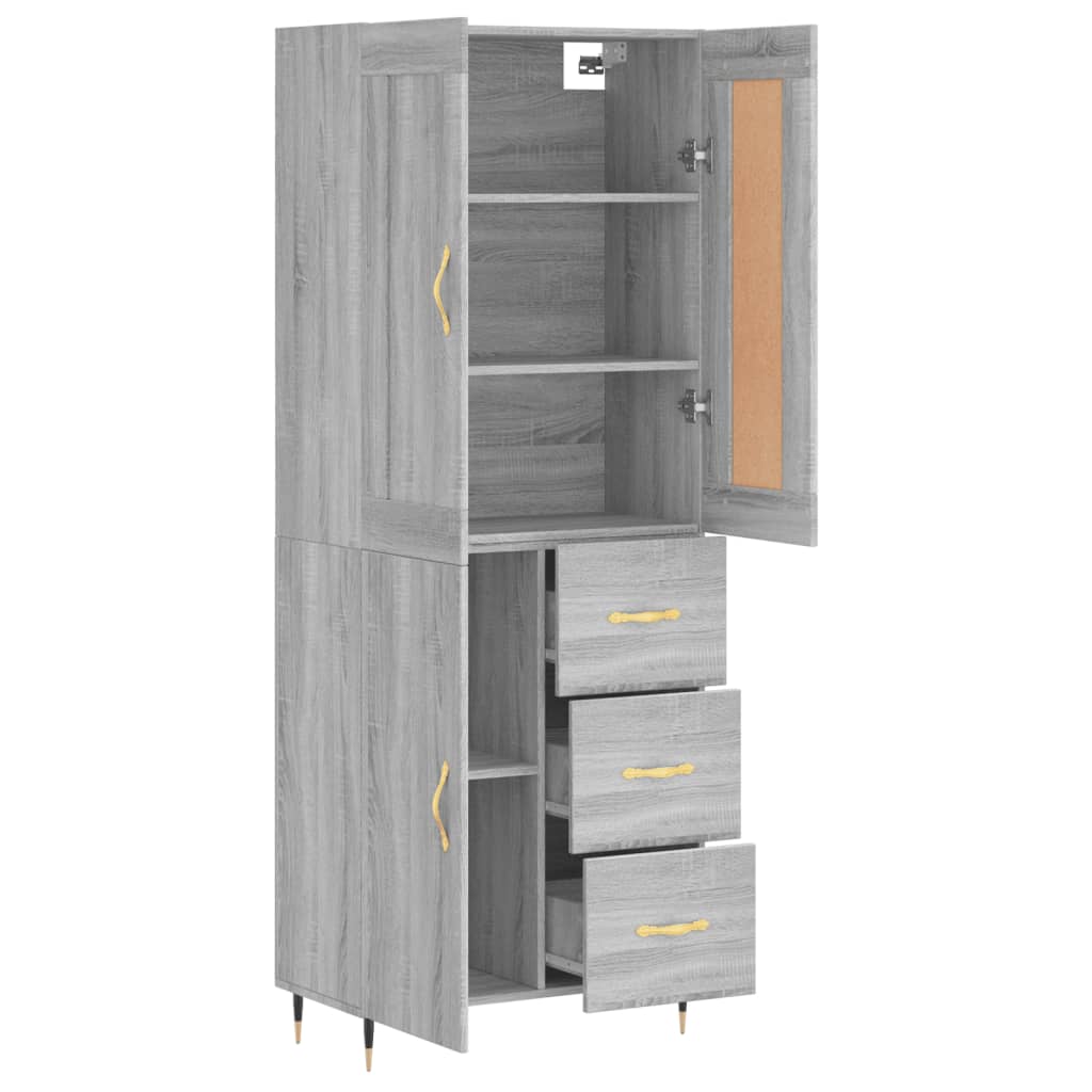 Ντουλάπι Γκρι Sonoma 69,5 x 34 x 180 εκ. Επεξεργασμένο Ξύλο