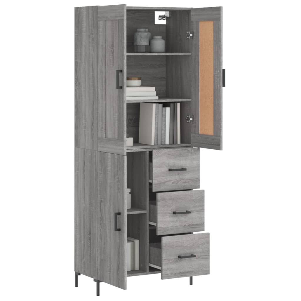 Ντουλάπι Γκρι Sonoma 69,5 x 34 x 180 εκ. Επεξεργασμένο Ξύλο