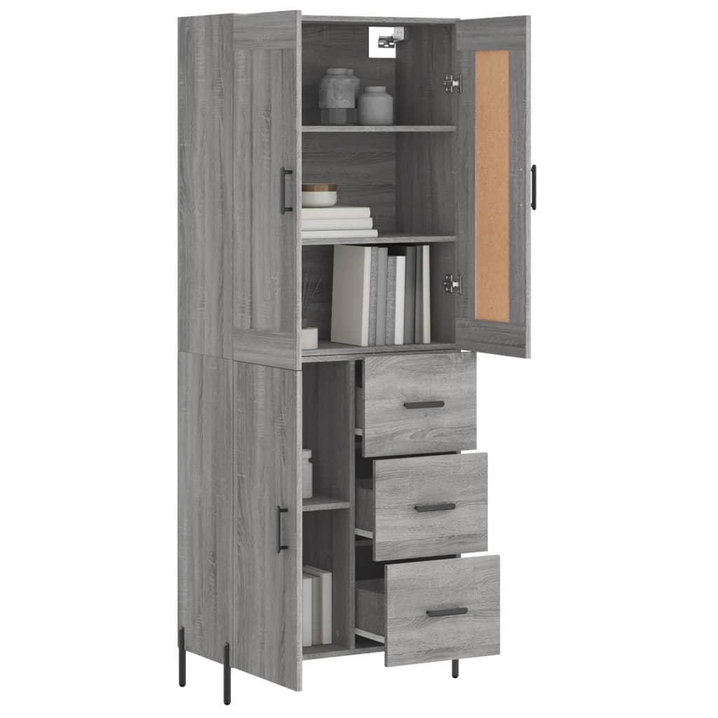 Ντουλάπι Γκρι Sonoma 69,5 x 34 x 180 εκ. Επεξεργασμένο Ξύλο