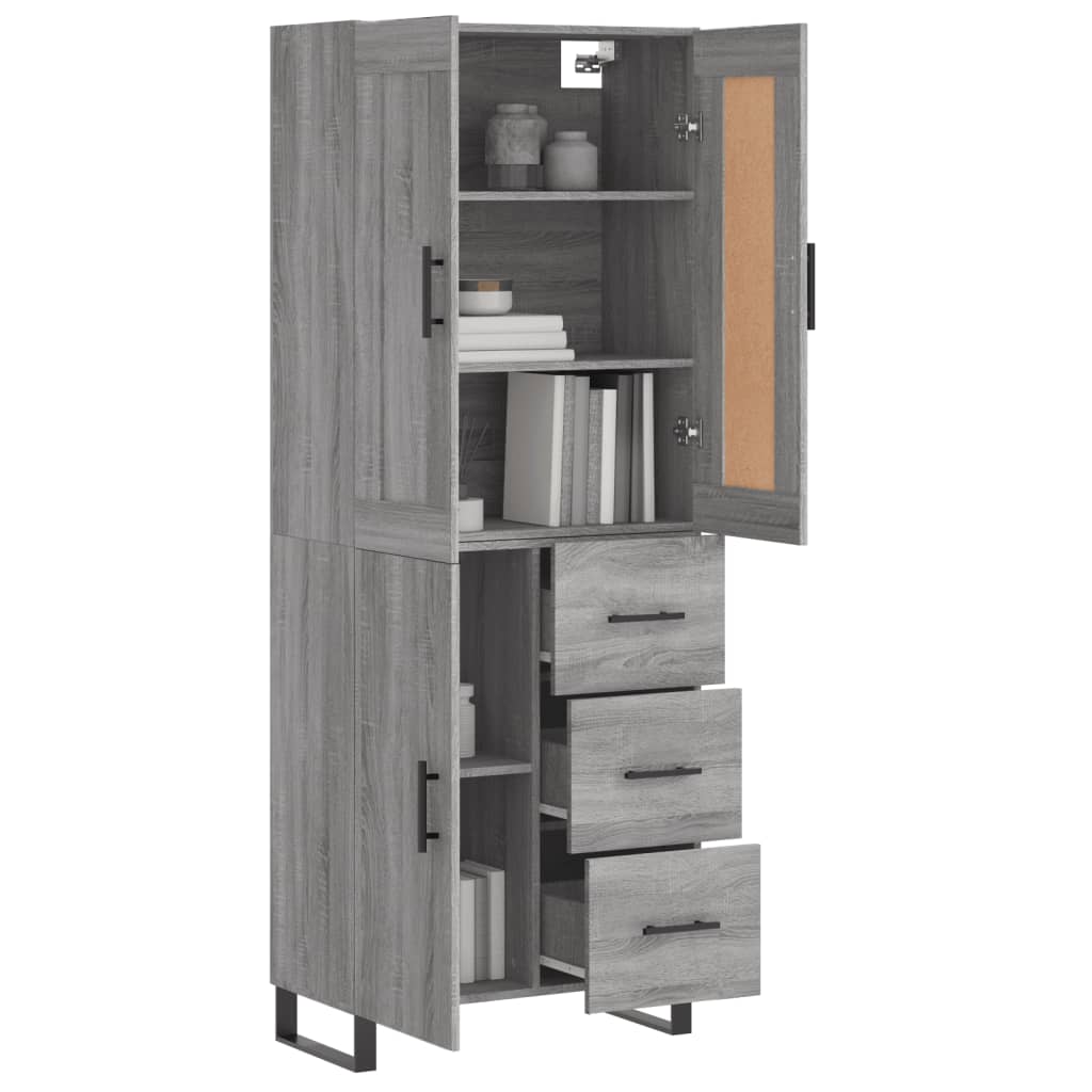 Ντουλάπι Γκρι Sonoma 69,5 x 34 x 180 εκ. Επεξεργασμένο Ξύλο