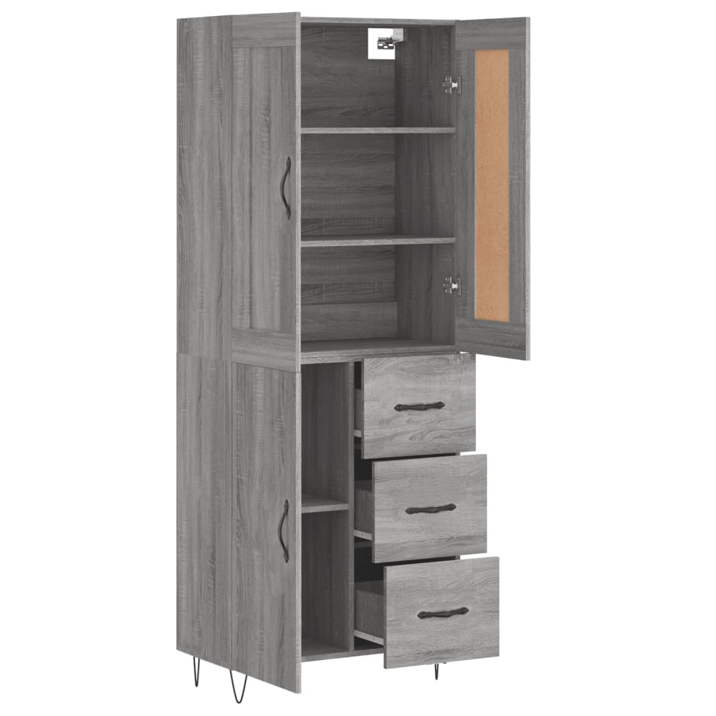 Ντουλάπι Γκρι Sonoma 69,5 x 34 x 180 εκ. Επεξεργασμένο Ξύλο - Pakobazaar