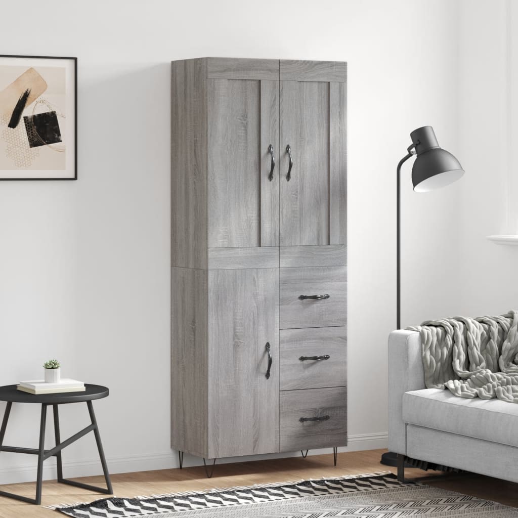 Ντουλάπι Γκρι Sonoma 69,5 x 34 x 180 εκ. Επεξεργασμένο Ξύλο - Pakobazaar