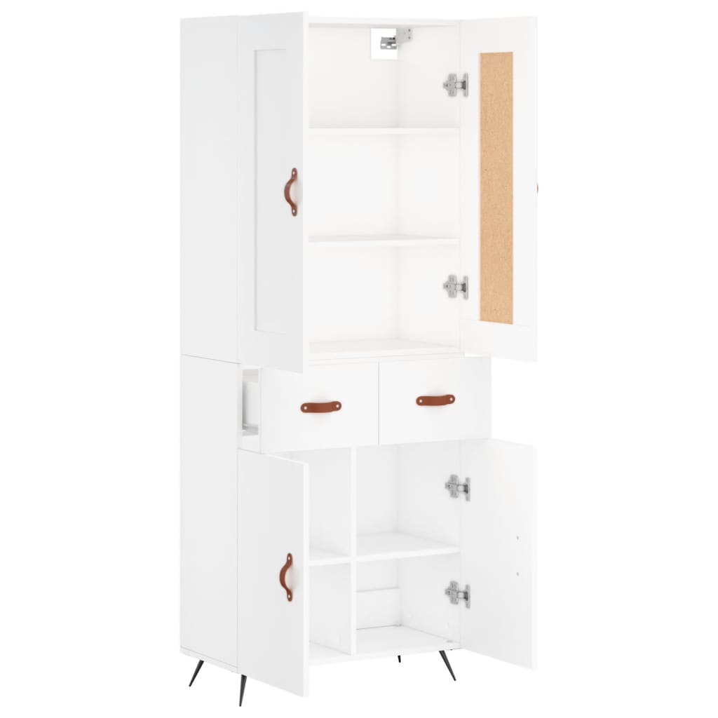 Ντουλάπι Λευκό 69,5x34x180 εκ. από Επεξεργασμένο Ξύλο