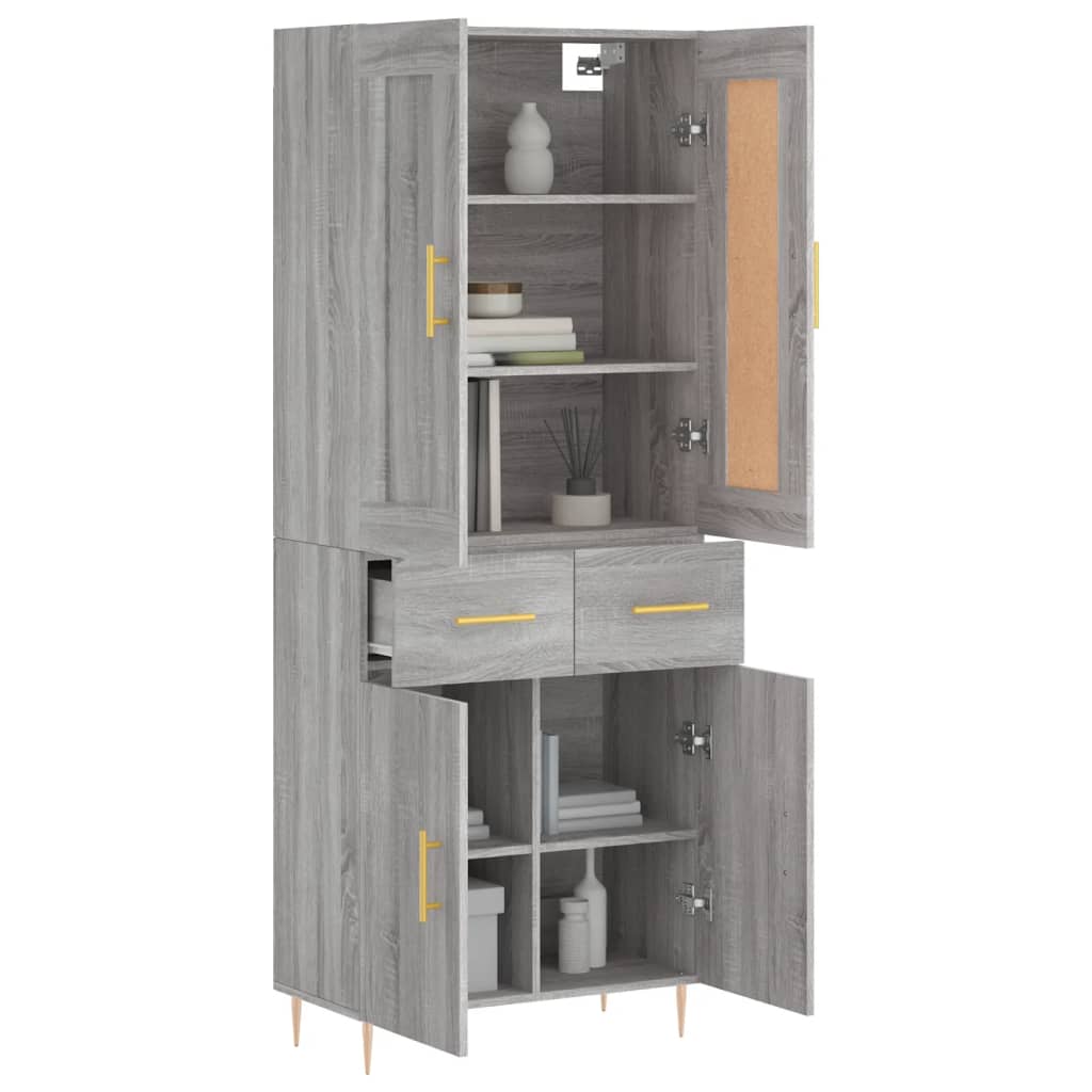 Ντουλάπι Γκρι Sonoma 69,5 x 34 x 180 εκ. Επεξεργασμένο Ξύλο