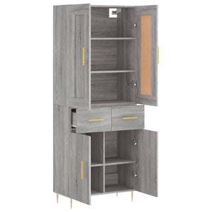 Ντουλάπι Γκρι Sonoma 69,5 x 34 x 180 εκ. Επεξεργασμένο Ξύλο