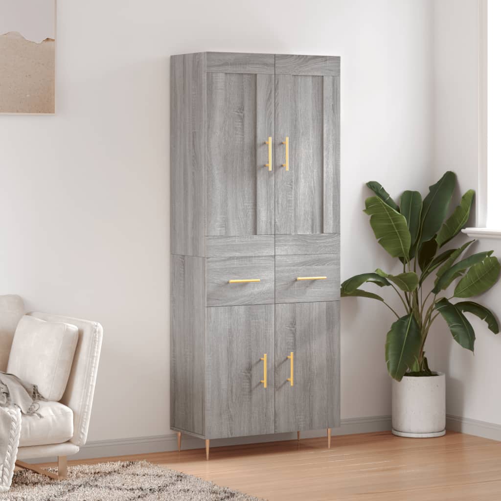 Ντουλάπι Γκρι Sonoma 69,5 x 34 x 180 εκ. Επεξεργασμένο Ξύλο