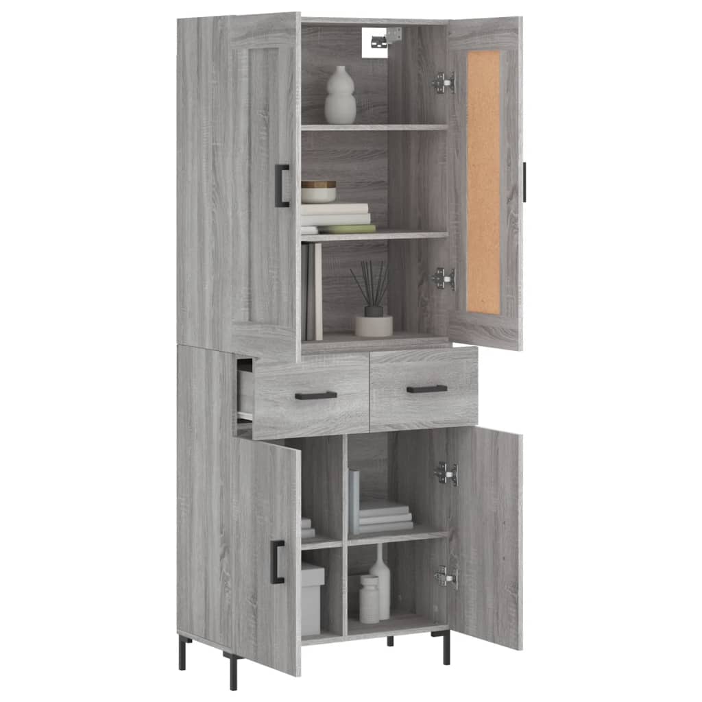 Ντουλάπι Γκρι Sonoma 69,5 x 34 x 180 εκ. Επεξεργασμένο Ξύλο - Pakobazaar