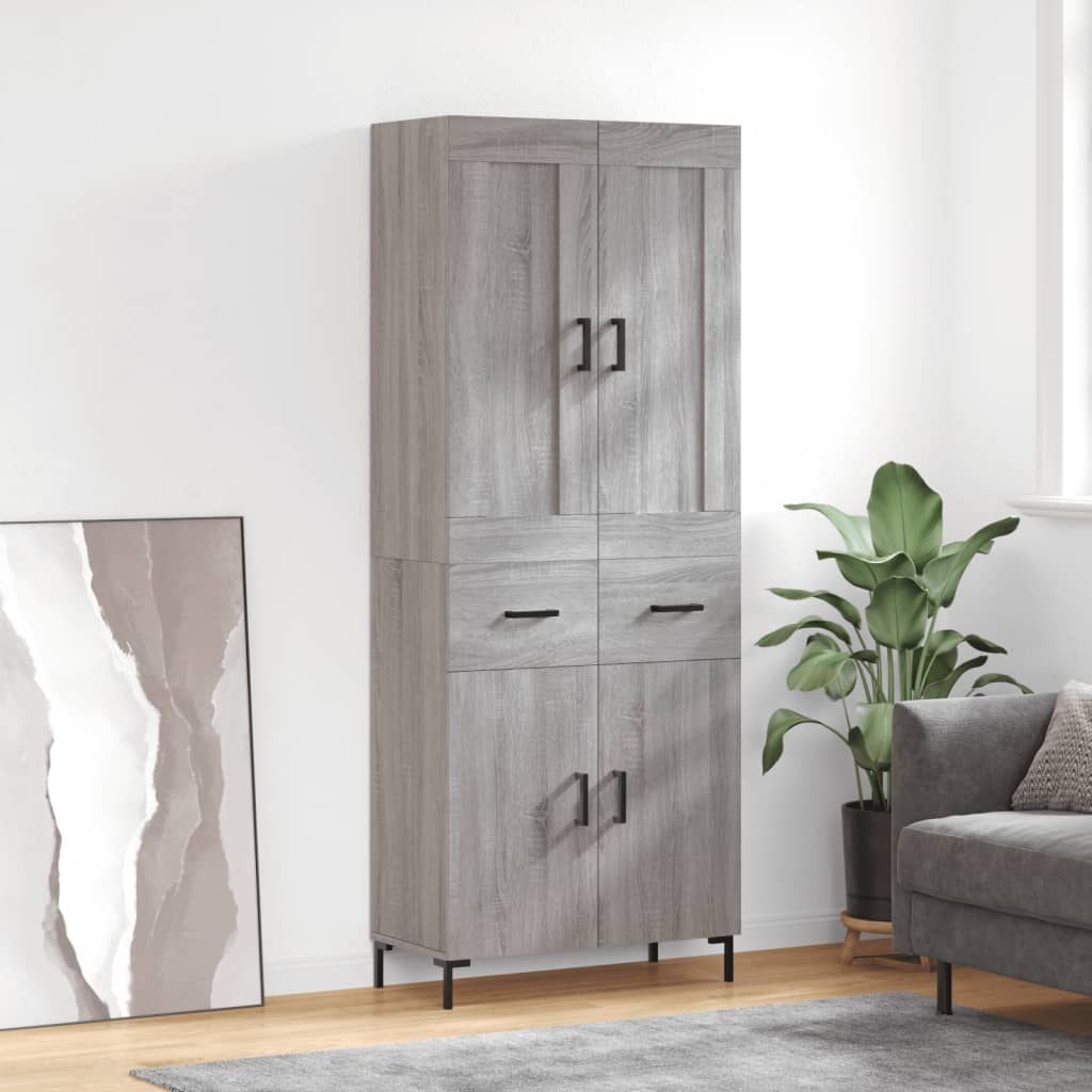 Ντουλάπι Γκρι Sonoma 69,5 x 34 x 180 εκ. Επεξεργασμένο Ξύλο - Pakobazaar