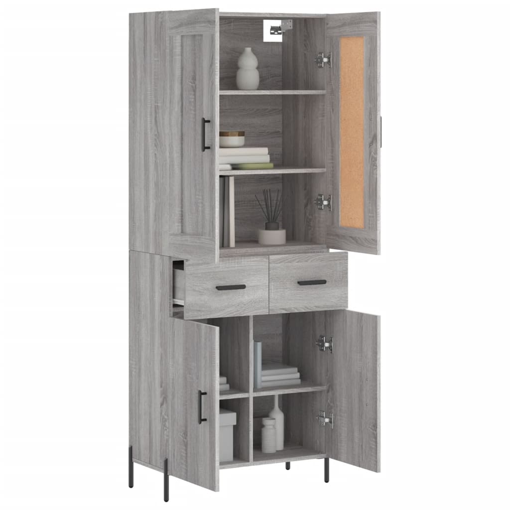 Ντουλάπι Γκρι Sonoma 69,5 x 34 x 180 εκ. Επεξεργασμένο Ξύλο