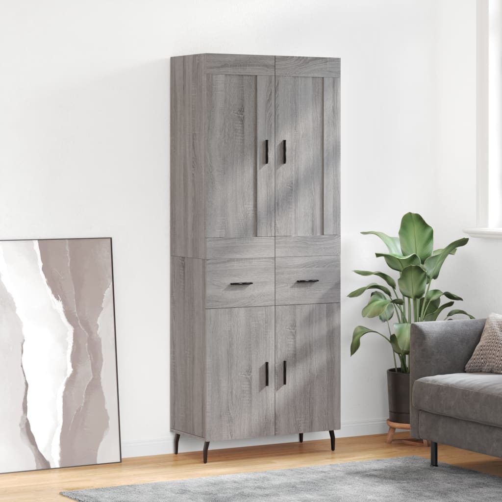 Ντουλάπι Γκρι Sonoma 69,5 x 34 x 180 εκ. Επεξεργασμένο Ξύλο
