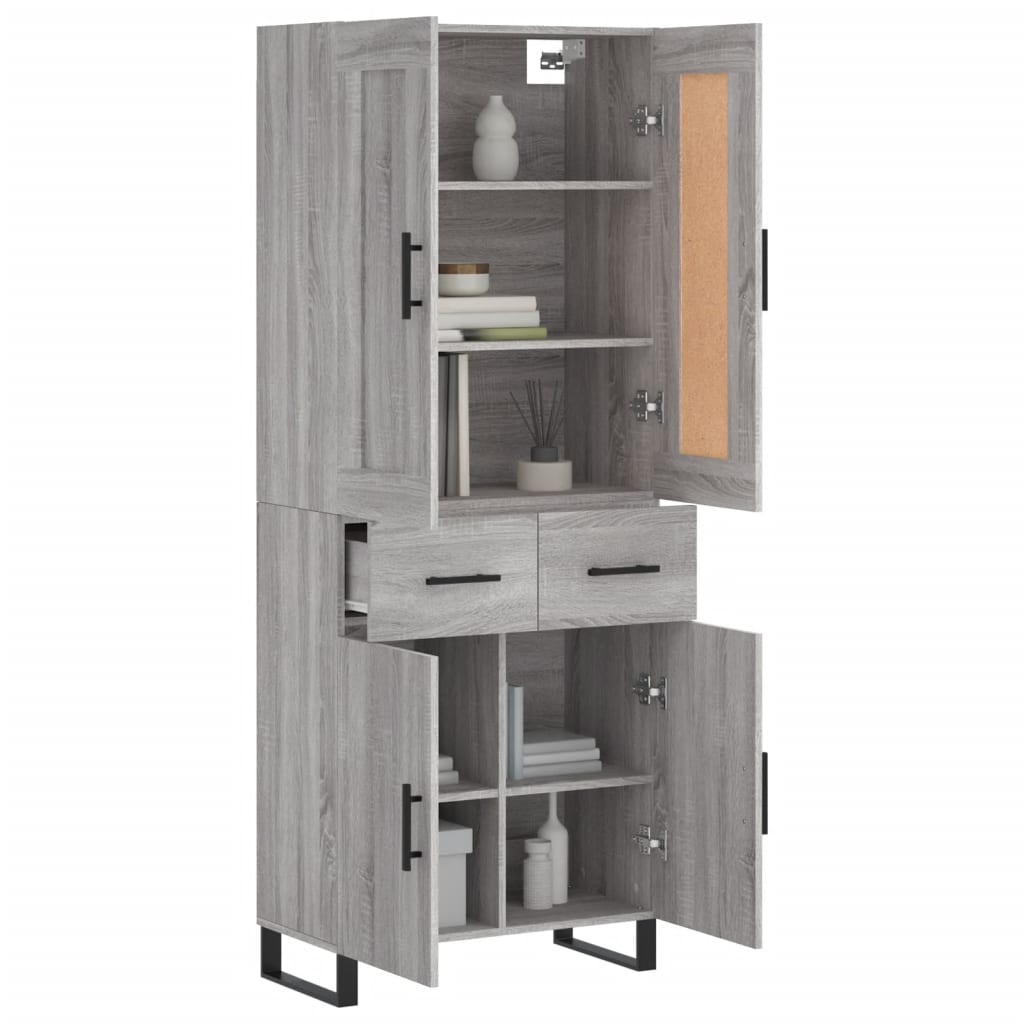 Ντουλάπι Γκρι Sonoma 69,5 x 34 x 180 εκ. Επεξεργασμένο Ξύλο