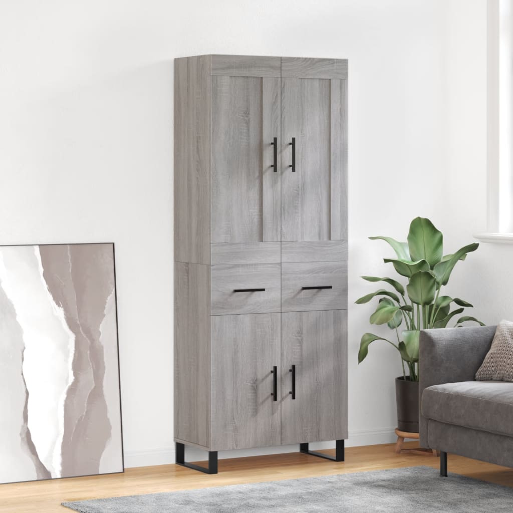 Ντουλάπι Γκρι Sonoma 69,5 x 34 x 180 εκ. Επεξεργασμένο Ξύλο