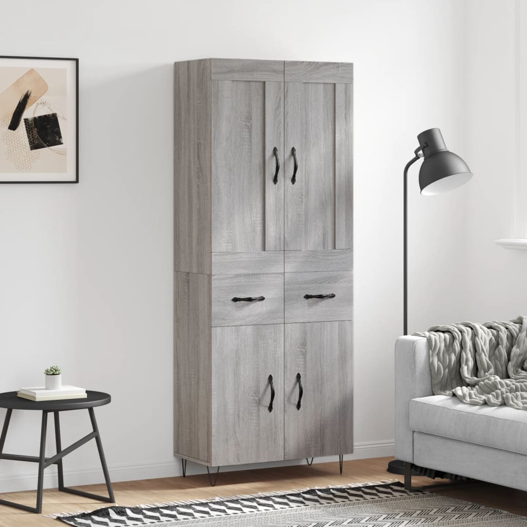 Ντουλάπι Γκρι Sonoma 69,5 x 34 x 180 εκ. Επεξεργασμένο Ξύλο