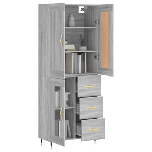 Ντουλάπι Γκρι Sonoma 69,5 x 34 x 180 εκ. Επεξεργασμένο Ξύλο - Pakobazaar
