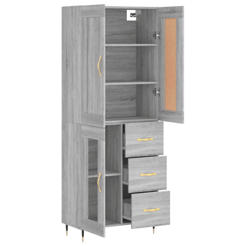 Ντουλάπι Γκρι Sonoma 69,5 x 34 x 180 εκ. Επεξεργασμένο Ξύλο - Pakobazaar
