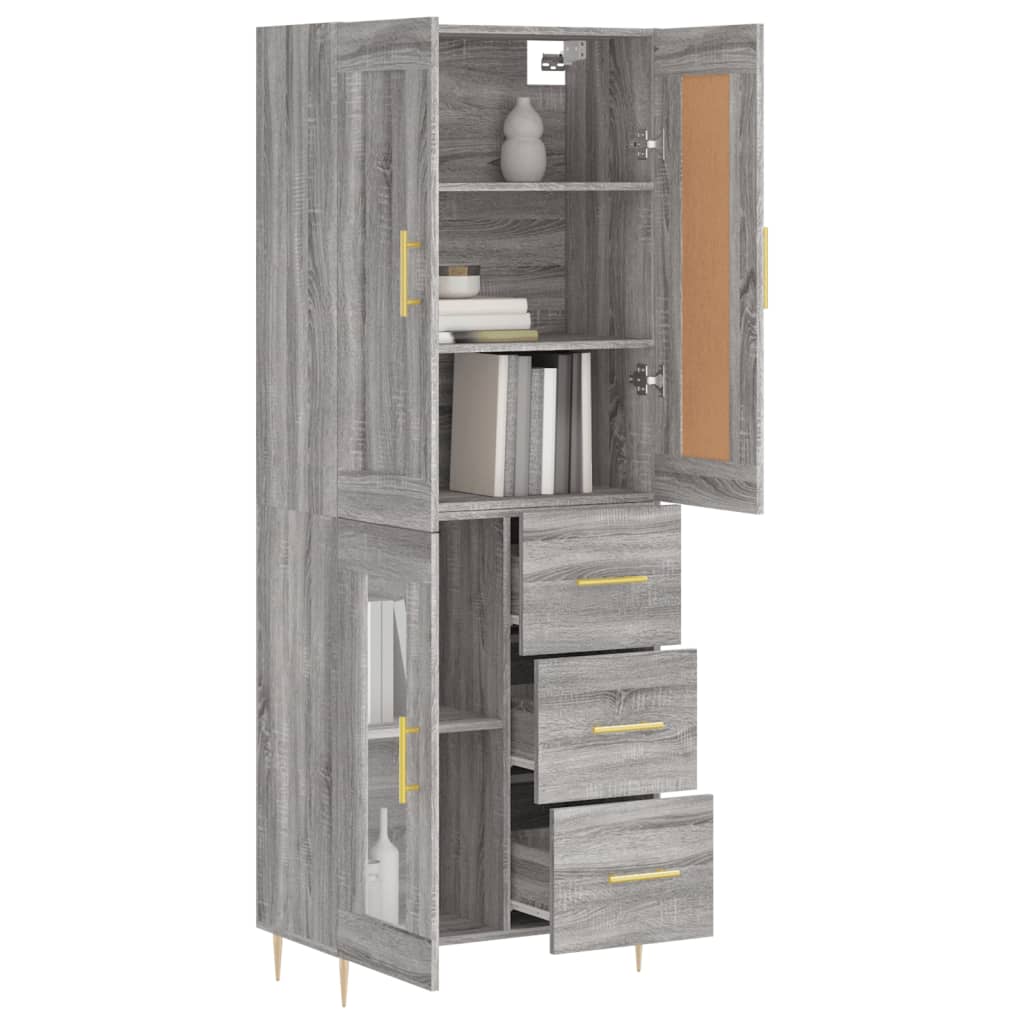 Ντουλάπι Γκρι Sonoma 69,5 x 34 x 180 εκ. Επεξεργασμένο Ξύλο