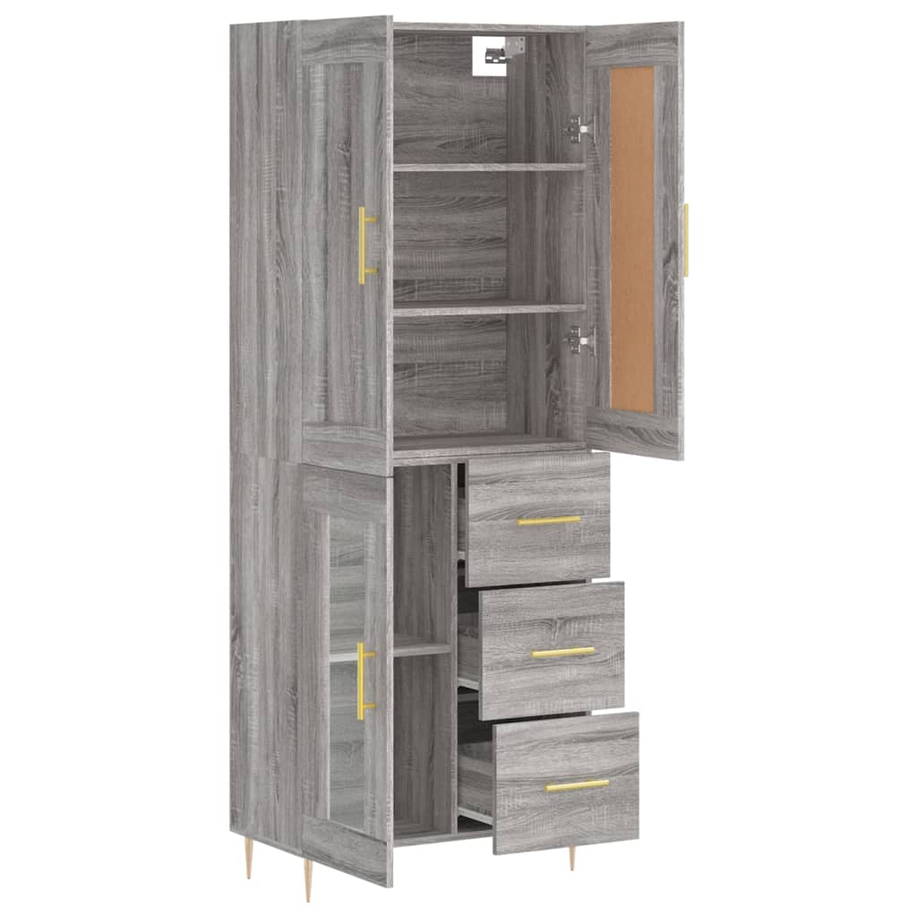 Ντουλάπι Γκρι Sonoma 69,5 x 34 x 180 εκ. Επεξεργασμένο Ξύλο