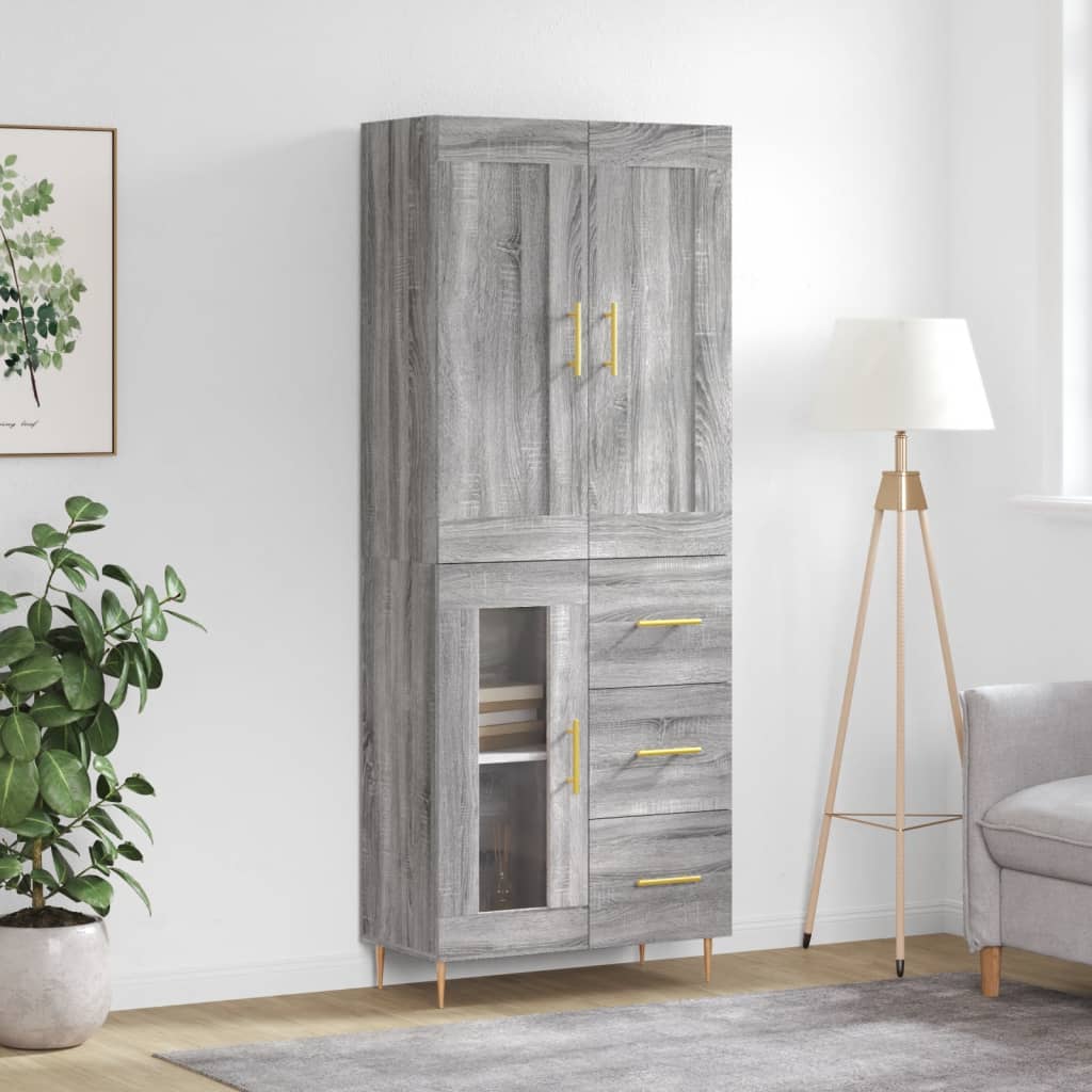 Ντουλάπι Γκρι Sonoma 69,5 x 34 x 180 εκ. Επεξεργασμένο Ξύλο