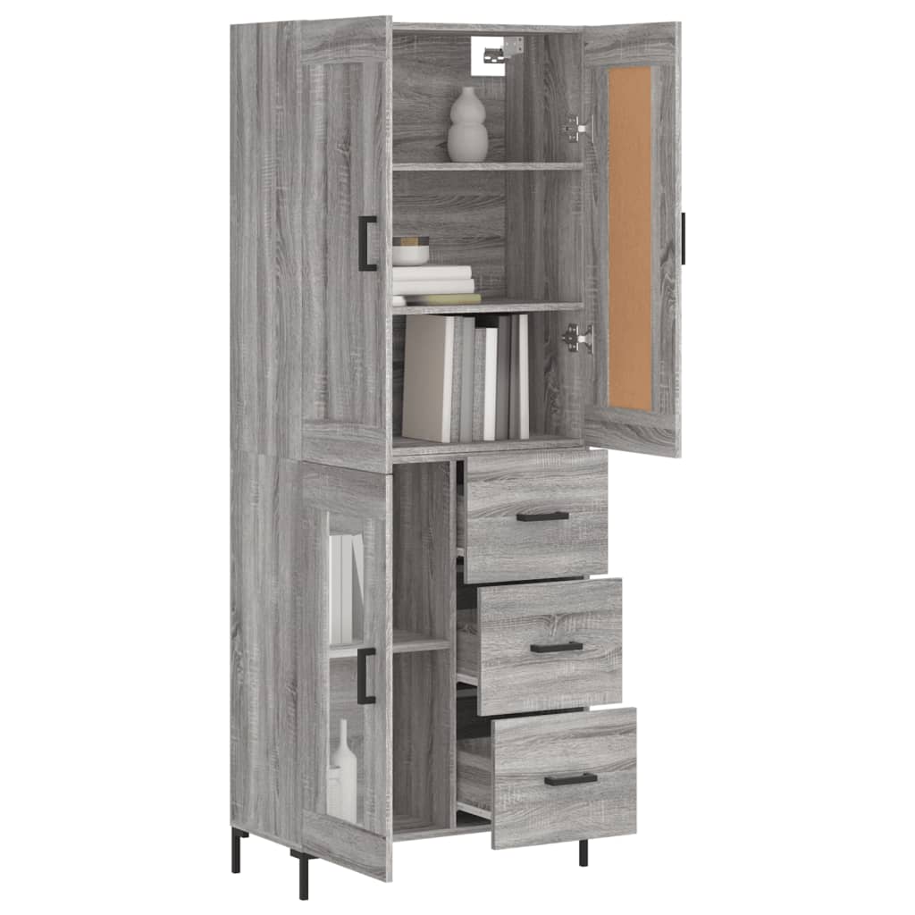 Ντουλάπι Γκρι Sonoma 69,5 x 34 x 180 εκ. Επεξεργασμένο Ξύλο