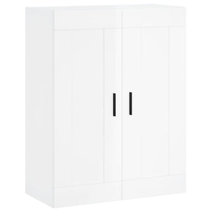 Ντουλάπι Γυαλιστερό Λευκό 69,5x34x180 εκ. Επεξεργασμένο Ξύλο