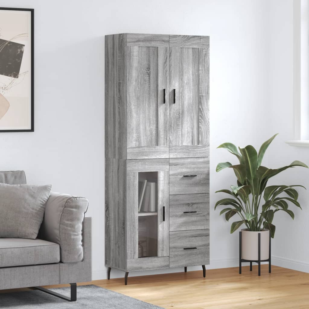 Ντουλάπι Γκρι Sonoma 69,5 x 34 x 180 εκ. Επεξεργασμένο Ξύλο - Pakobazaar