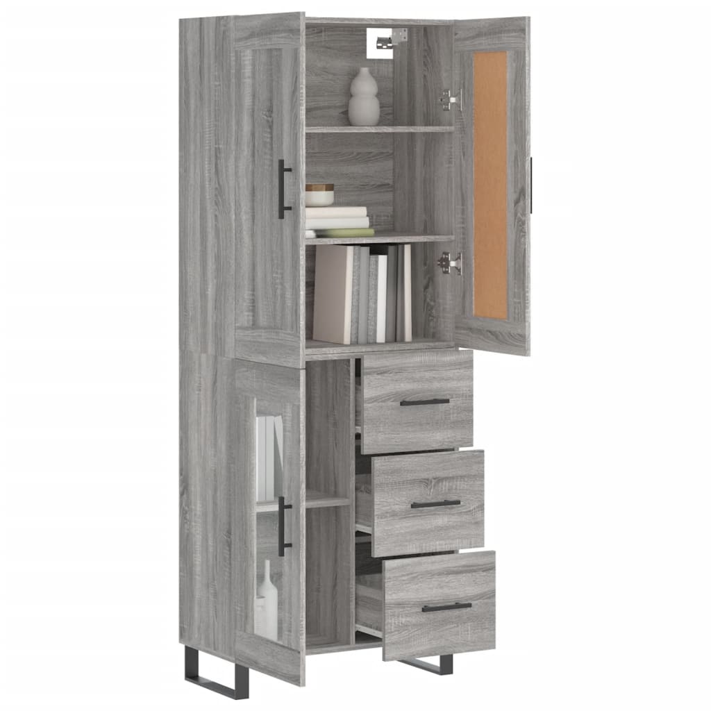 Ντουλάπι Γκρι Sonoma 69,5 x 34 x 180 εκ. Επεξεργασμένο Ξύλο - Pakobazaar