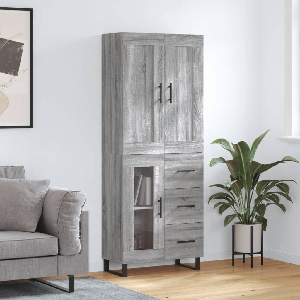 Ντουλάπι Γκρι Sonoma 69,5 x 34 x 180 εκ. Επεξεργασμένο Ξύλο - Pakobazaar