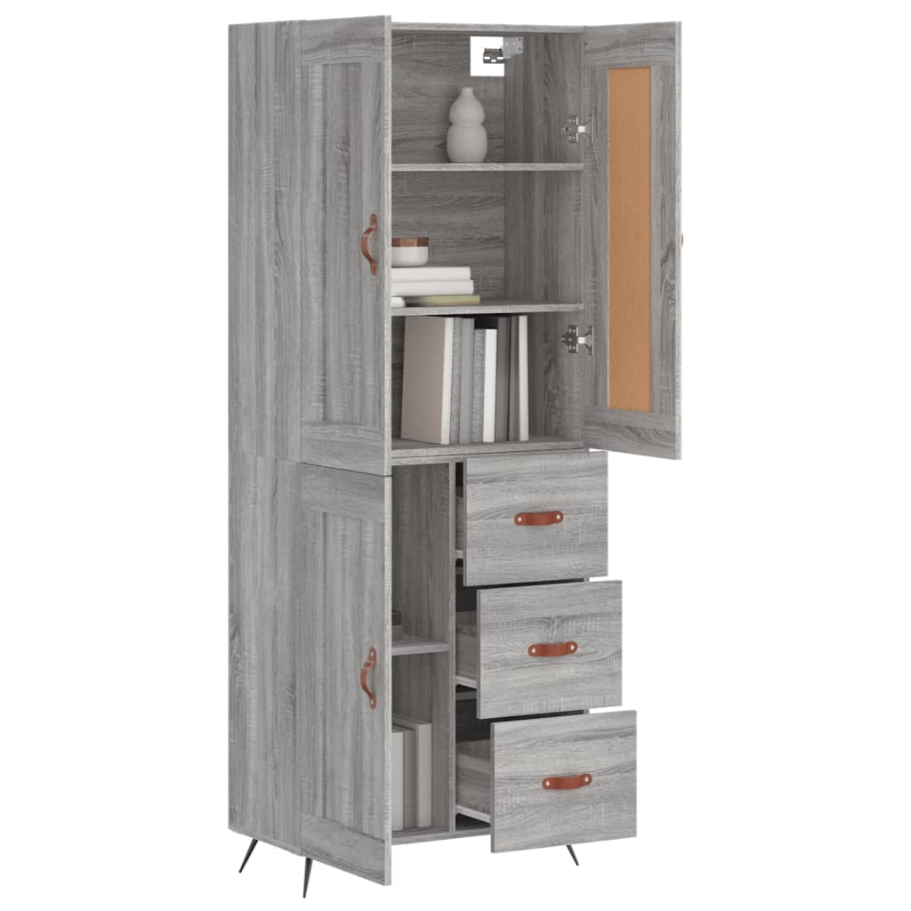 Ντουλάπι Γκρι Sonoma 69,5 x 34 x 180 εκ. Επεξεργασμένο Ξύλο