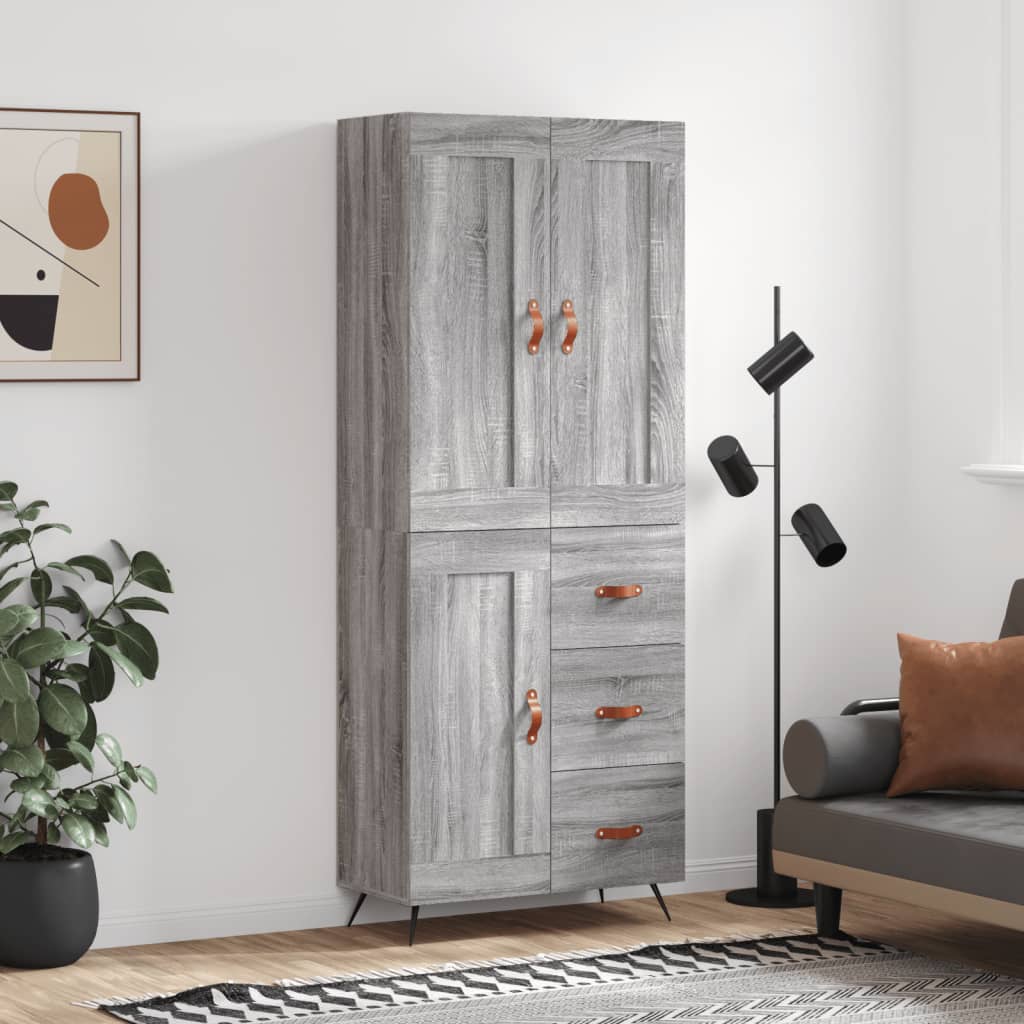 Ντουλάπι Γκρι Sonoma 69,5 x 34 x 180 εκ. Επεξεργασμένο Ξύλο