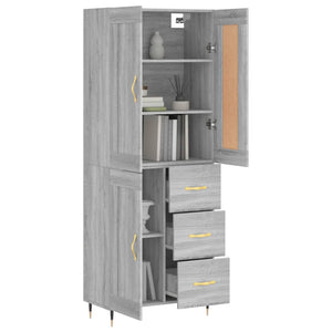 Ντουλάπι Γκρι Sonoma 69,5 x 34 x 180 εκ. Επεξεργασμένο Ξύλο