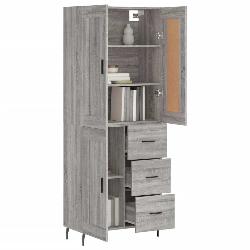 Ντουλάπι Γκρι Sonoma 69,5 x 34 x 180 εκ. Επεξεργασμένο Ξύλο