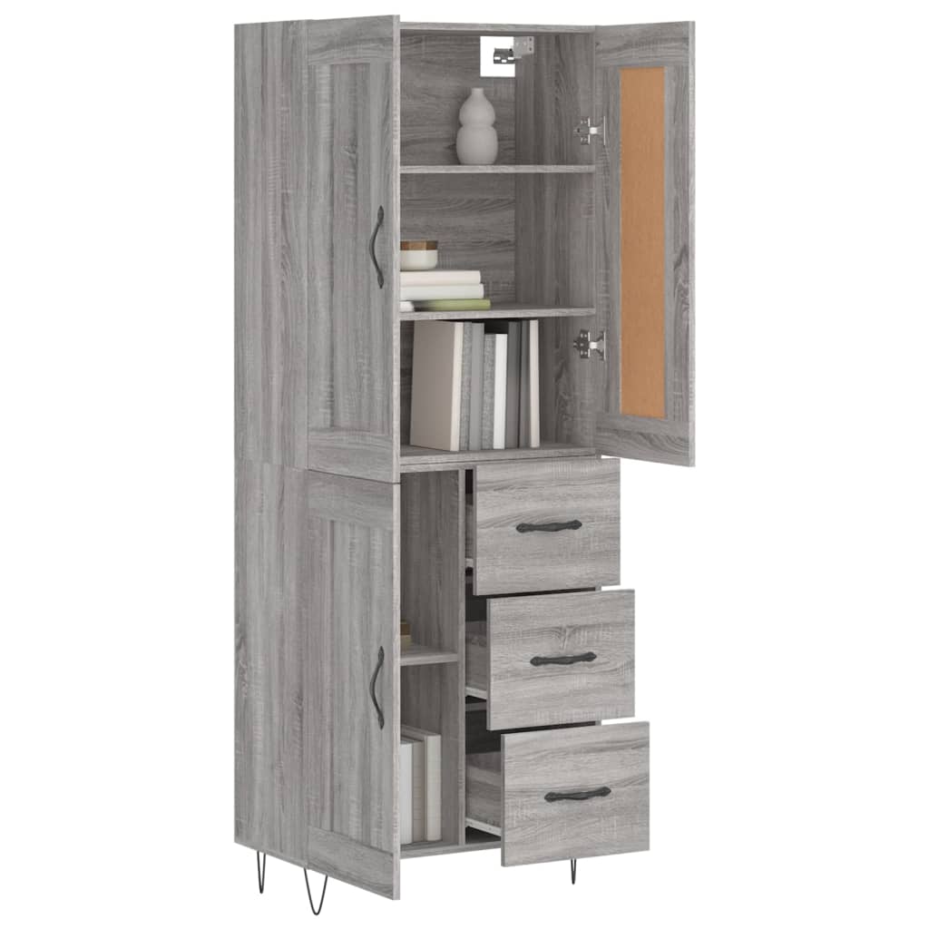 Ντουλάπι Γκρι Sonoma 69,5 x 34 x 180 εκ. Επεξεργασμένο Ξύλο
