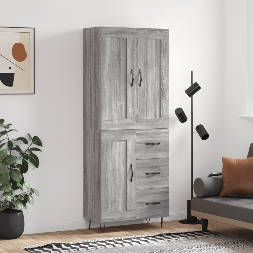Ντουλάπι Γκρι Sonoma 69,5 x 34 x 180 εκ. Επεξεργασμένο Ξύλο