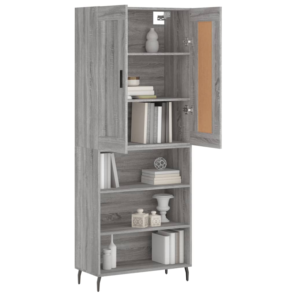 Ντουλάπι Γκρι Sonoma 69,5 x 34 x 180 εκ. Επεξεργασμένο Ξύλο - Pakobazaar