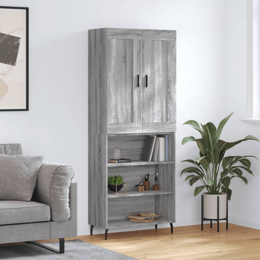 Ντουλάπι Γκρι Sonoma 69,5 x 34 x 180 εκ. Επεξεργασμένο Ξύλο - Pakobazaar