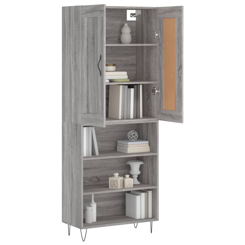 Ντουλάπι Γκρι Sonoma 69,5 x 34 x 180 εκ. Επεξεργασμένο Ξύλο