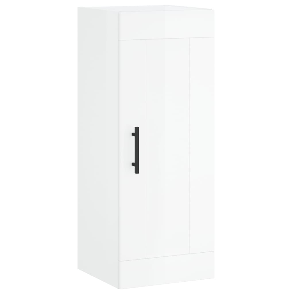 Ντουλάπι Γυαλ. Λευκό 34,5 x 34 x 180 εκ. από Επεξεργασμένο Ξύλο