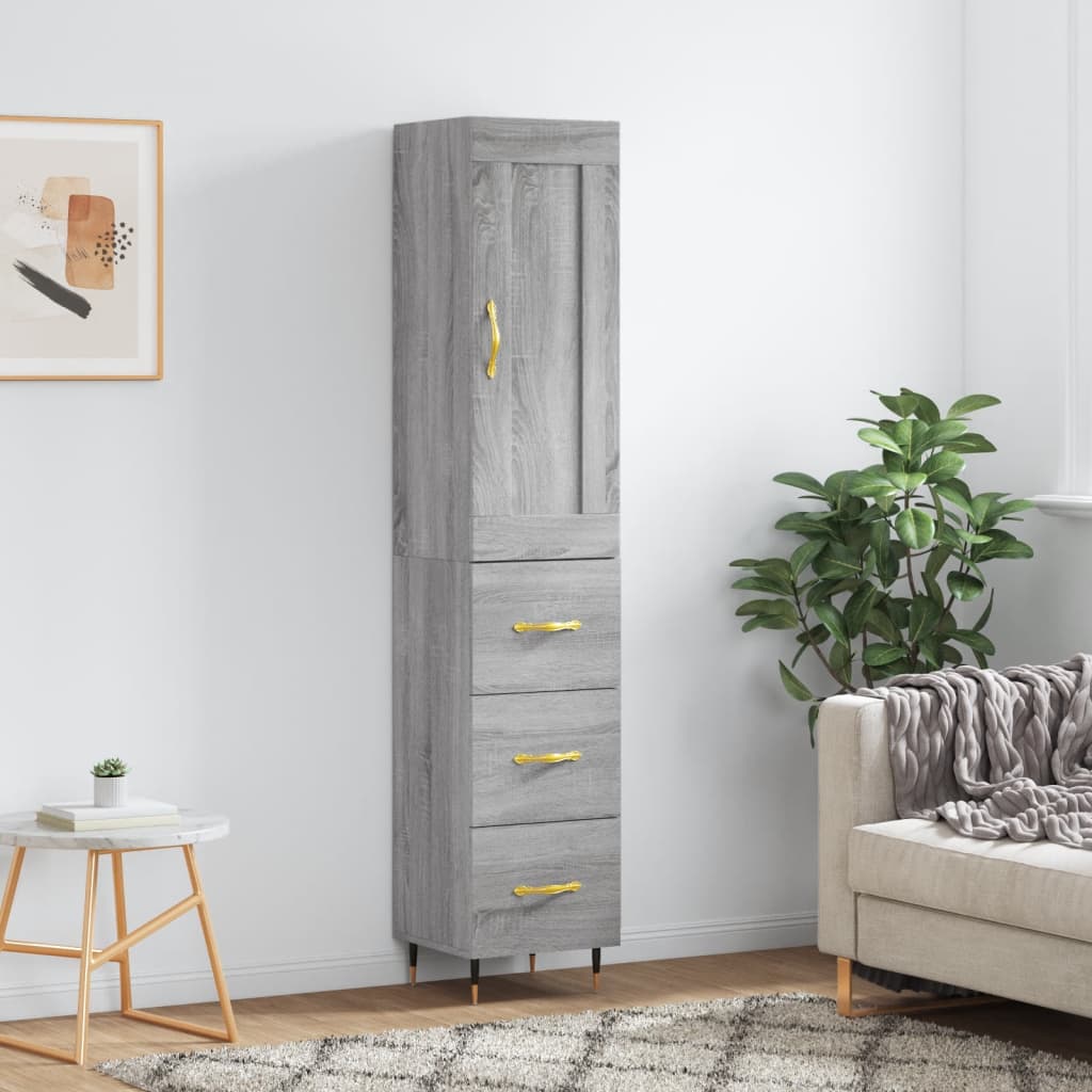 Μπουφές Sonoma Γκρι 34,5 x 34 x 180 εκ. από Επεξεργασμένο Ξύλο - Pakobazaar