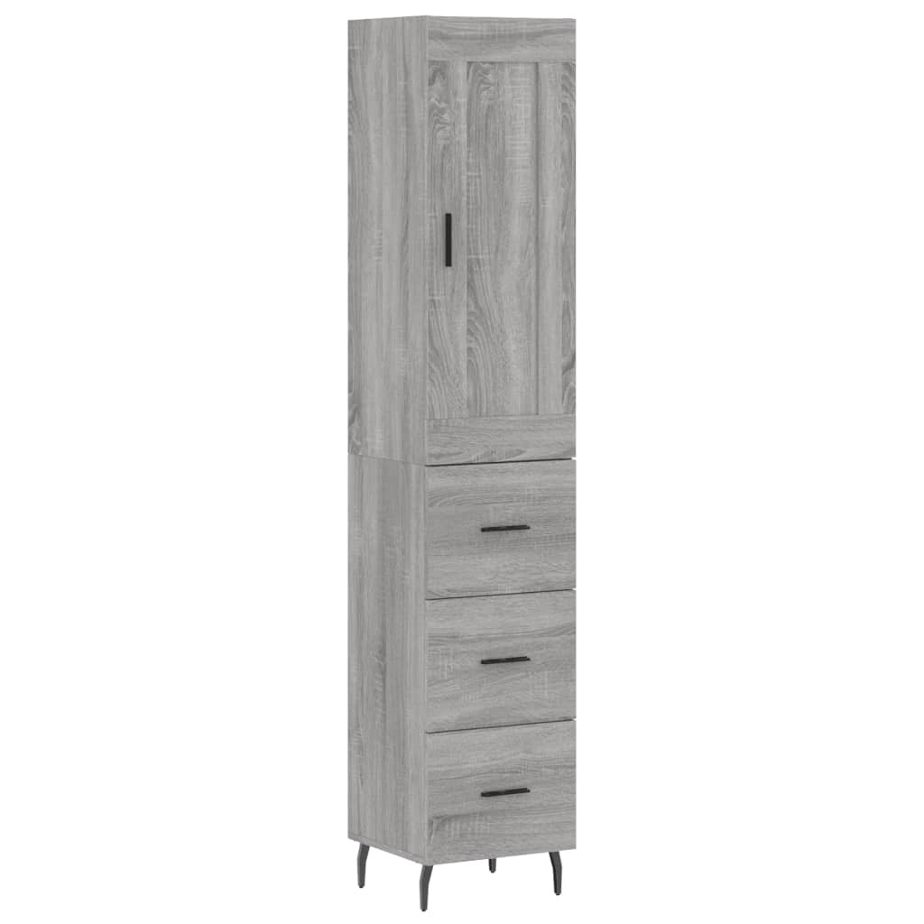 Μπουφές Sonoma Γκρι 34,5 x 34 x 180 εκ. από Επεξεργασμένο Ξύλο - Pakobazaar