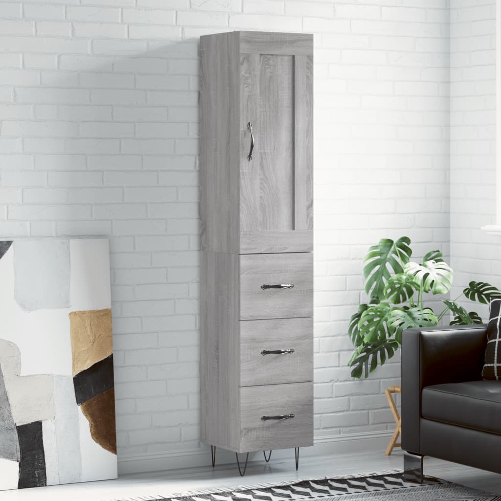 Μπουφές Sonoma Γκρι 34,5 x 34 x 180 εκ. από Επεξεργασμένο Ξύλο