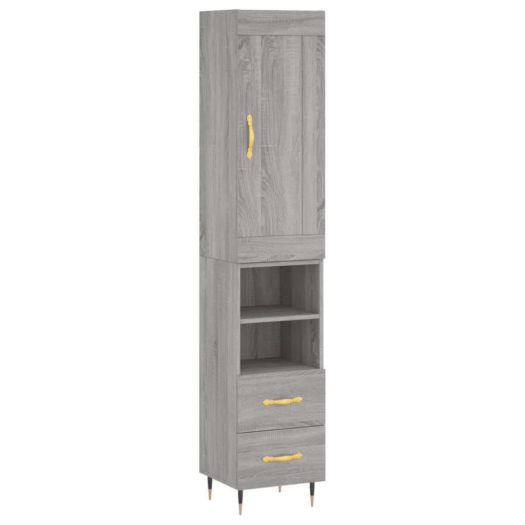 Μπουφές Sonoma Γκρι 34,5 x 34 x 180 εκ. από Επεξεργασμένο Ξύλο - Pakobazaar